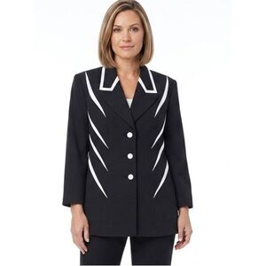 Ben Marc / BMI Studio Stylish Black /White Blazer Size 18